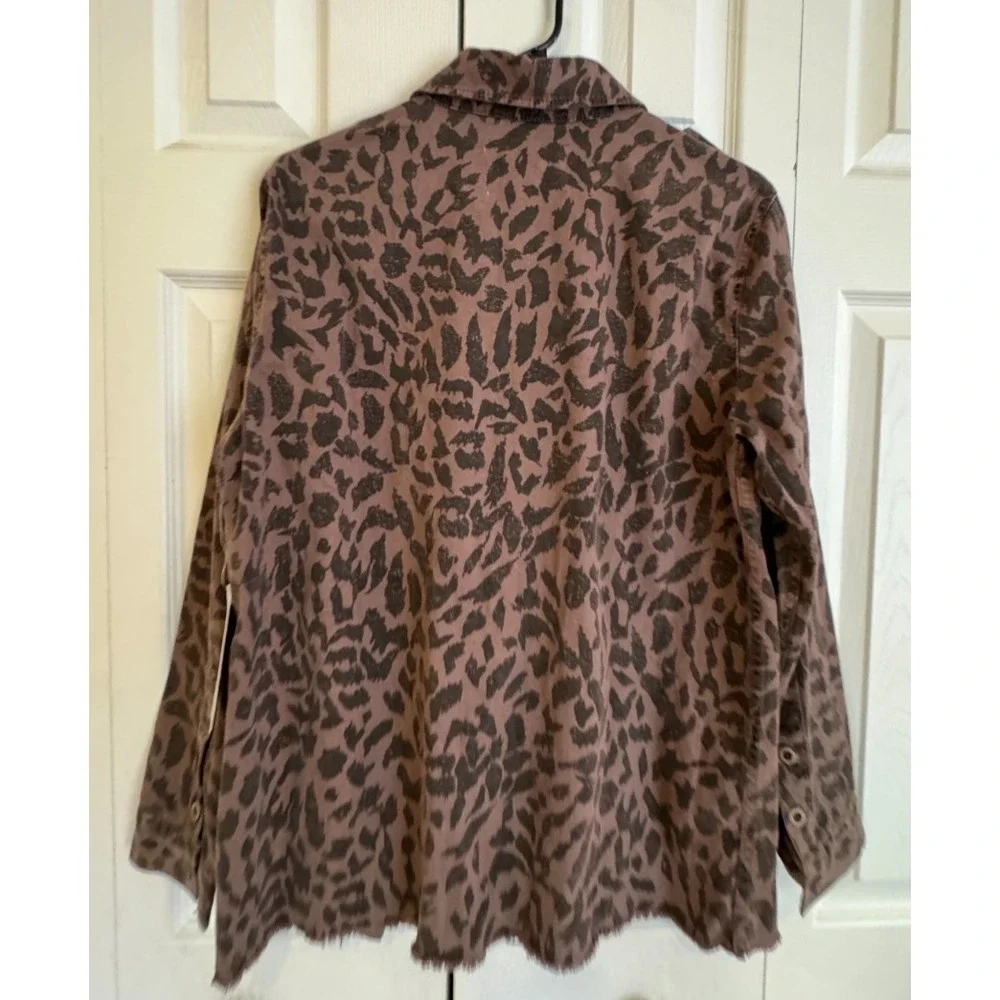 Pistola Jagged Leopard Print Utility Military Jacket Women's Size Medium - Picture 6 of 10